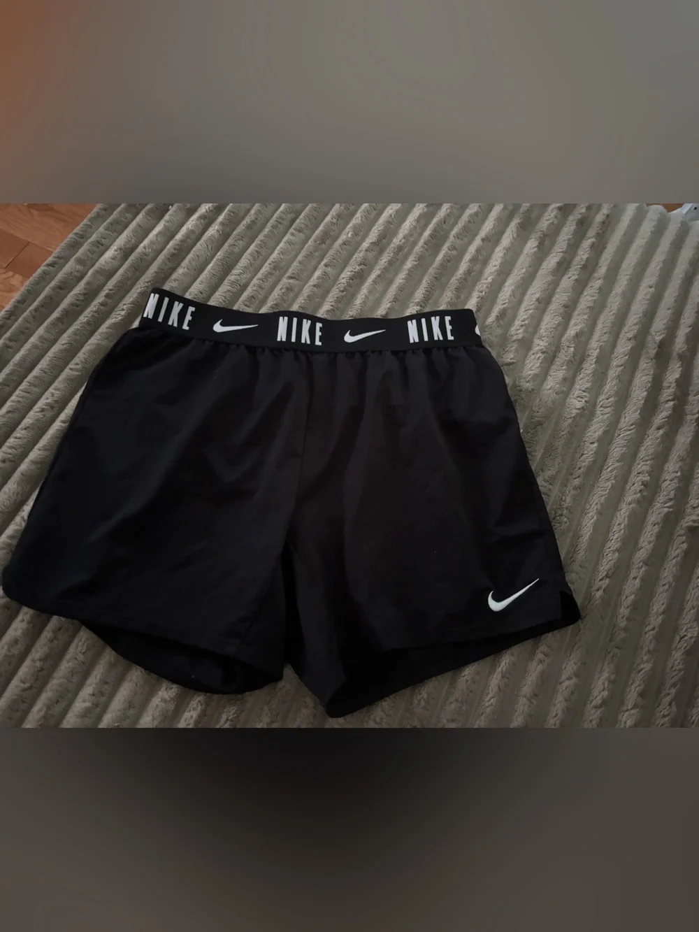 Nike Black and White Dri-FIT Athletic Shorts with Logo Waistband